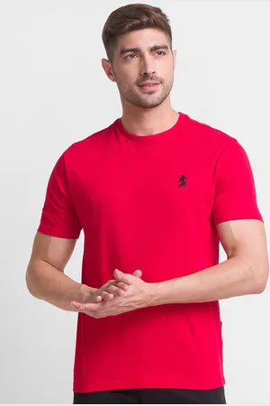 Giordano Men Red Slim Fit T-shirt