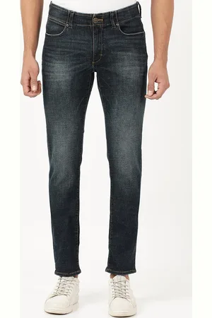 Lee Men Blue Bruce Skinny Fit Low Distress Heavy Fade Jeans