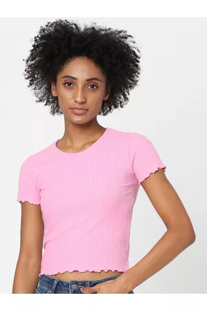 ONLY Women Pink Solid Crop Top