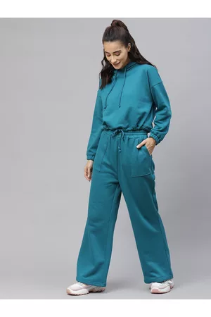 Laabha Women Teal Green Solid Tracksuit