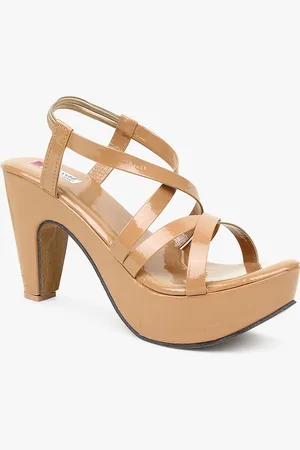 Glitzy Galz Women Beige Block Sandals