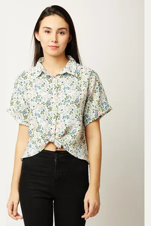 Miss Chase Women Off-White Regular Fit Printed Casual Shirt