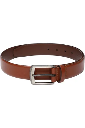 Allen Solly Men Tan Brown Textured Leather Belt