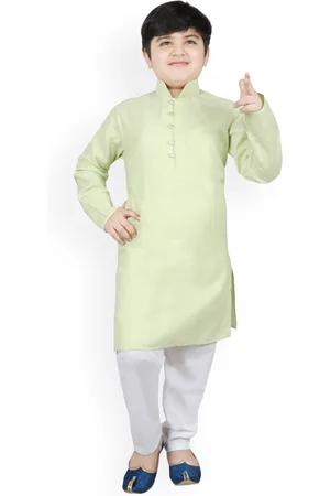 SG Boys Olive Green Regular Kurta With Churidar