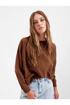 Trendyol Women Sweatshirts - Women Brown Sweatshirt