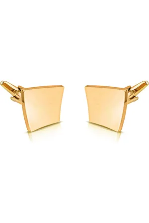 PELUCHE Men Gold Checked Cufflinks