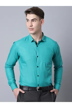 Majestic Men Teal Blue Slim Fit Formal Shirt