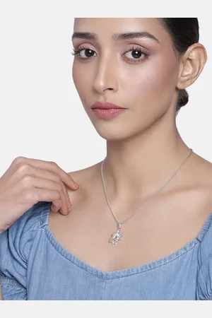 ESTELE Women Rhodium Plated Aries Zodiac Sign Pendant with Chain