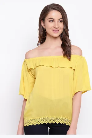 Mayra Yellow Off-Shoulder Bardot Top