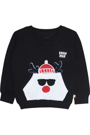 BodyCare Boys Black Printed Sweatshirt