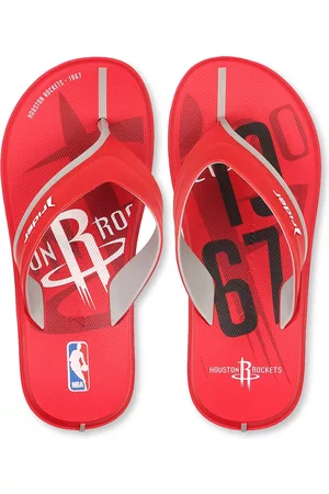 Rider Men Red & White Printed Thong Flip-flops