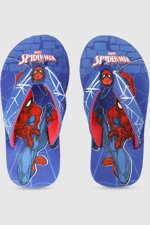 Kidsville Spiderman Featured Boys Blue & Red Printed Rubber Thong Flip-Flops