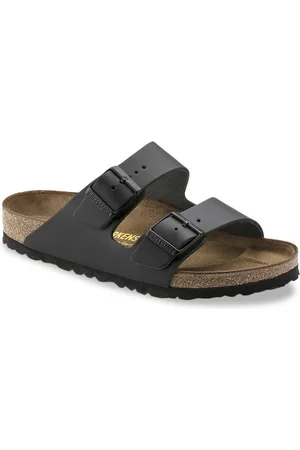Birkenstock Unisex Black Arizona Natural Leather Narrow Width Sandals