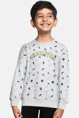 Miss & Chief Boys Grey Printed Sweatshirt