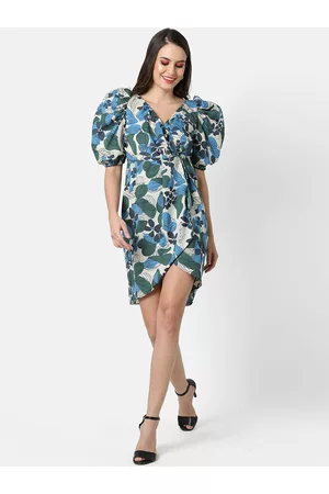 Campus Women Blue Floral Printed Dress