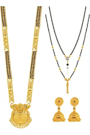 Brandsoon Women Set of 3 Mangalsutra With Earrings