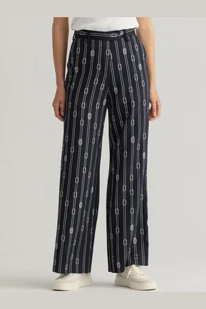 GANT Women Blue Regular Fit Printed Trousers