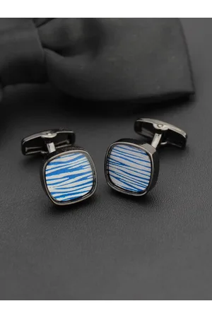 Kavove Men Blue & Black Cufflink
