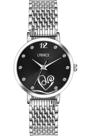 women black silver toned analogue watch zoomdlx 5530 ss blk
