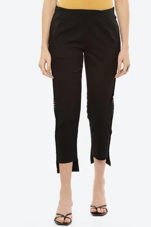 Rangriti Women Black Slim Fit Trousers