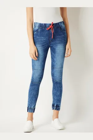 Miss Chase Women Blue Regular Fit Faded Joggers