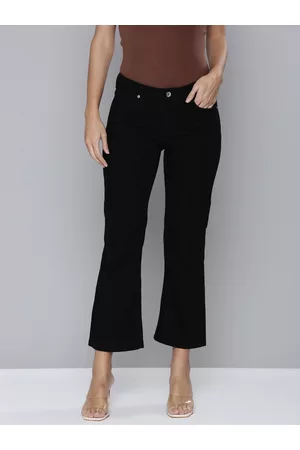 Flying Machine Women Black Flared Mid-Rise Stretchable Jeans