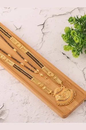 Brandsoon Women Gold & Black Mangalsutra Necklace