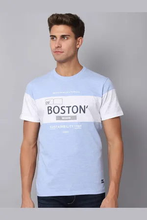 CANTABIL Men Blue & magnolia Typography Printed Applique T-shirt
