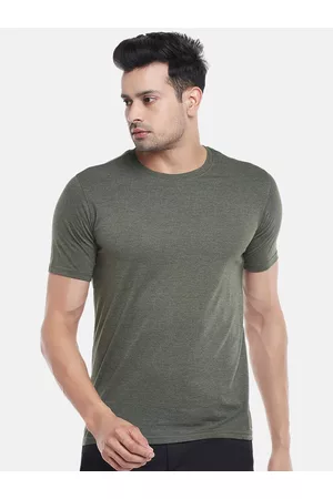 Pantaloons Men T-shirts - Men Olive Green Outdoor T-shirt
