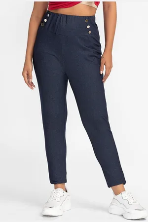 Globus Women Skinny Fit High-Rise Cropped Peg Trousers