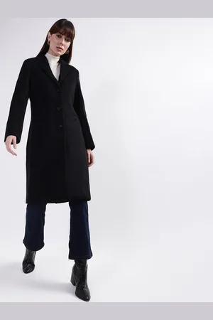 GANT Women Black Solid Winter Overcoat