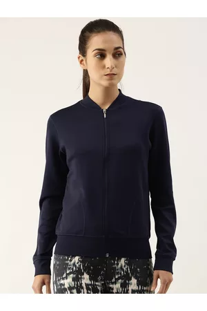 ENAMORA Women Navy Blue Lightweight Antimicrobial Outdoor Bomber Jacket