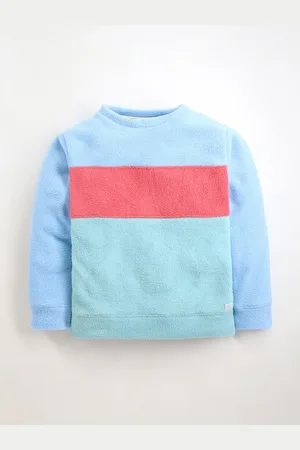 Cherry Crumble Unisex Kids Blue Colourblocked Sweatshirt