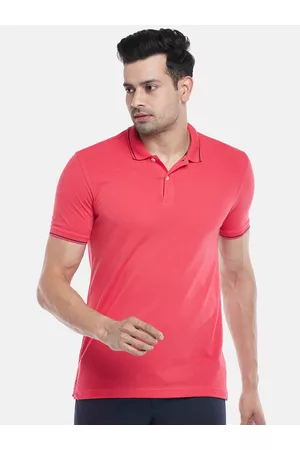 Pantaloons Men Coral Polo Collar Outdoor T-shirt