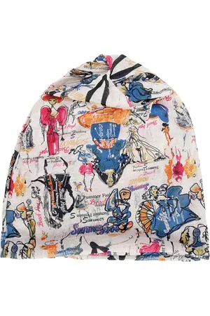 YOUSTYLO Unisex Multicoloured & Blue Printed Beanie