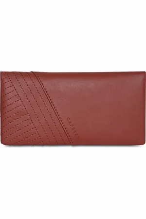Caprese Women Red Leather Two Fold Wallet