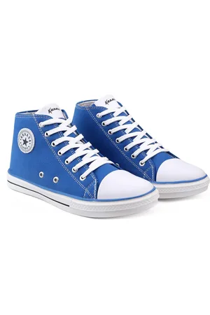 Kraasa Men Blue & White Solid Sneakers