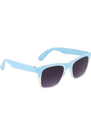 YK Unisex Kids Grey Lens & Blue Browline Sunglasses with UV Protected Lens -J7541