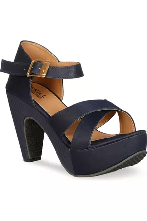 Denill Women Navy Blue Solid Platform Heels