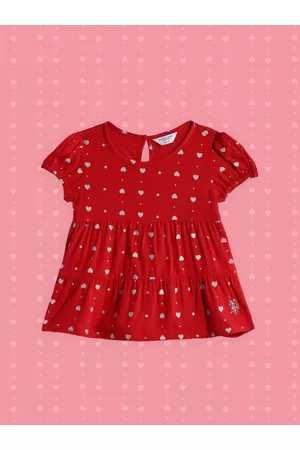 Ralph Lauren U S Polo Assn Kids Red Print Tiered Top
