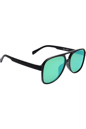 Peter Jones Eyewear Unisex Black UV Protected Aviator Sunglasses 98061BL