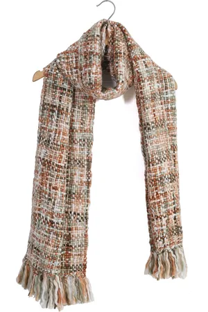 HANDICRAFT PALACE Women Peach-Coloured & Brown Checked Acrylic Scarf
