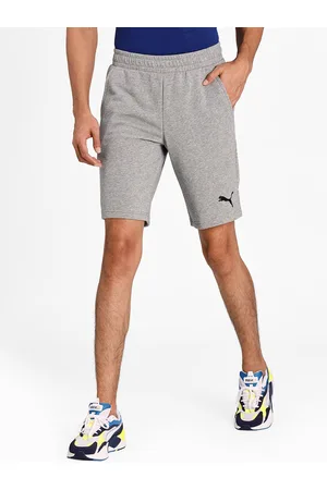 PUMA Men Grey Solid Regular Fit Cotton Sports Sustainable Shorts