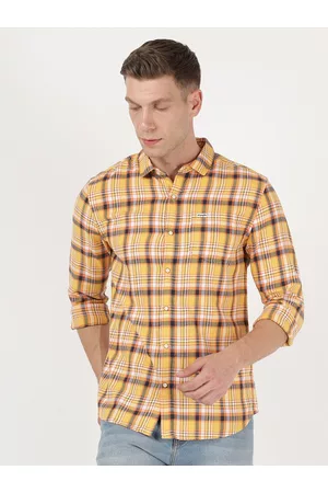 Wrangler Men Yellow Tartan Checked Casual Shirt