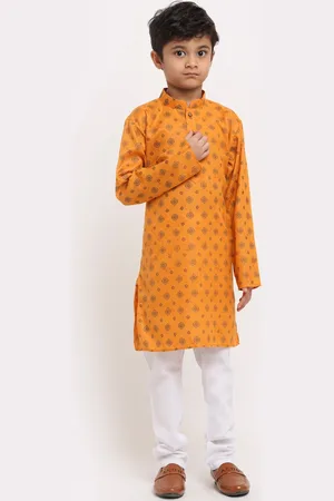 Kraft Boys Rust Ethnic Motifs Printed Kurta