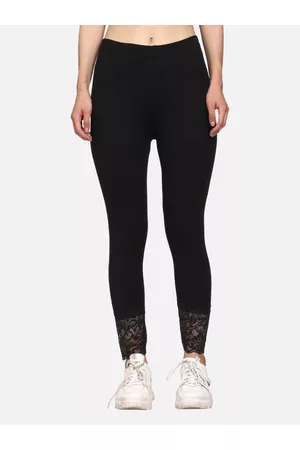 Outflits Women Black Solid Skinny Fit Ankle-Length Leggings