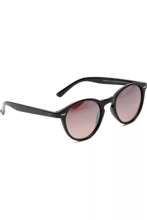 Sunnies Unisex Brown & Black Full Rim Round Sunglasses with UV Protected Lens