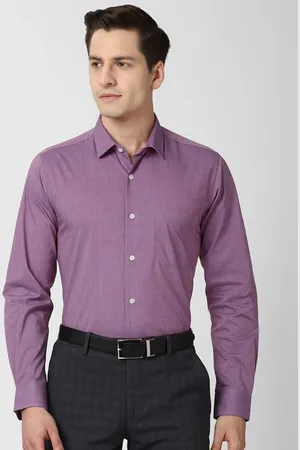 Peter England Men Purple Slim Fit Formal Shirt