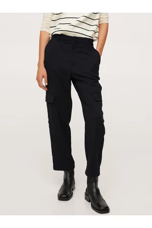 Mango Womens Piercing Vinyl Trousers Black Size 2  eBay