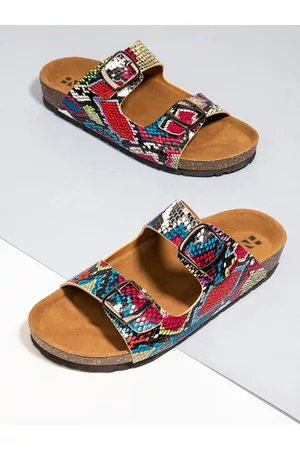 HERE&NOW Women Multicoloured Slip-On sliders